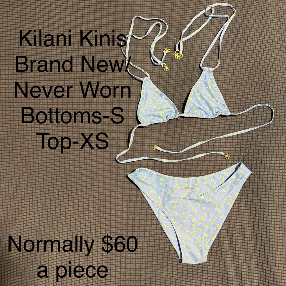 Kulani Kinis Light Blue and Yellow Bikini Set